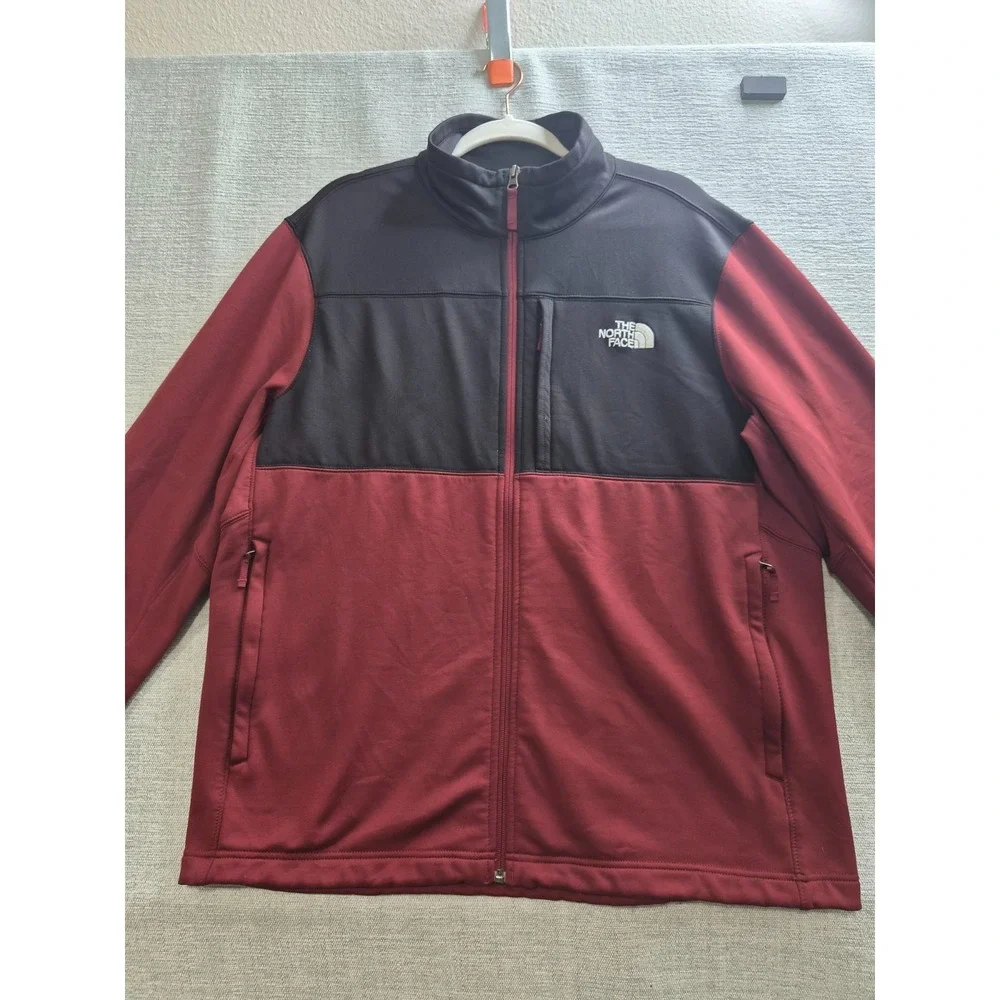 The North Face Astro Ridge Jacket Mens XL Maroon Black Fleece Lined Full Zip